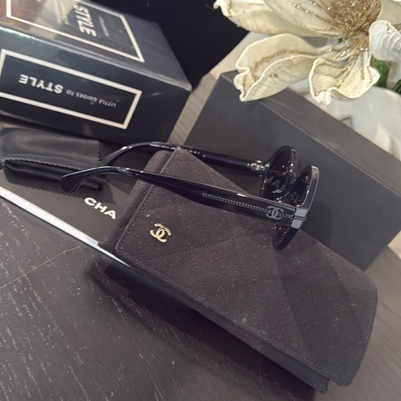 Chanel 5511-A 503/S4 Dark Blue Round Asian Fit 52-20-140mm Sunglasses - Picture 5 of 7